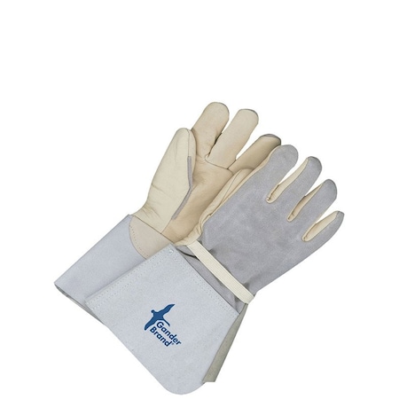 Bdg Lined Utility Glove, Gauntlet Cuff w/Gore Cuff, Gunn Cut w/Wing Thumb Thumb, Natural, L, 1 PR 64-9-1268-11